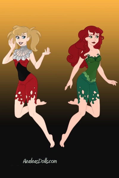 Harley Quinn and Poison Ivy ~ My two favorite bad girls running from t