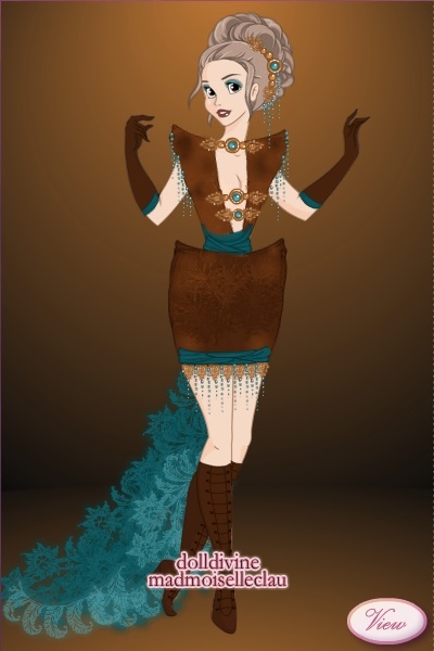 Cocoa, Teal, and Gold ~ Haute Couture......