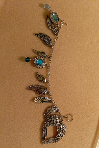 Jeweled Feathers (comments and construct ~ My first piece of jewelry ever made with