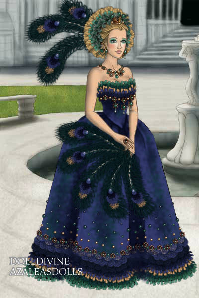 Peacock dress for AliHaddok ~ It took me 3 days to figure out how to m