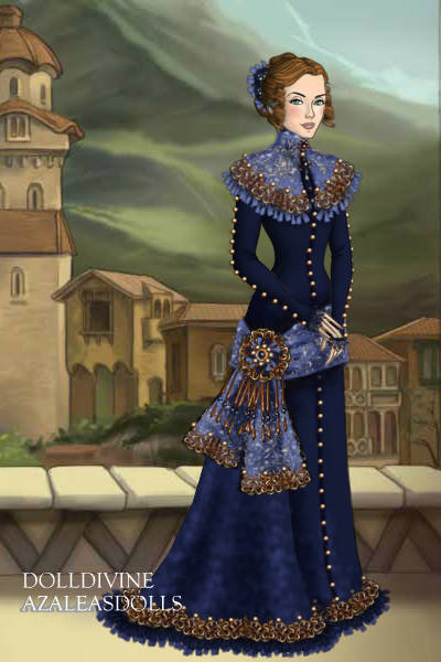 1870s Blue and Gold day gown ~ As you might already know, during the go