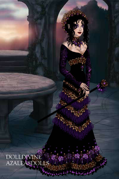 Gothic purple for BBchan ~ BBchan's OC Marcella wearing a black-and