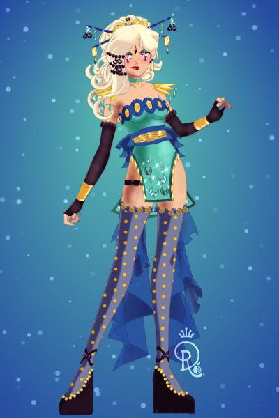 Rania Ranger ~ #aqua #blue #gold #kimono
