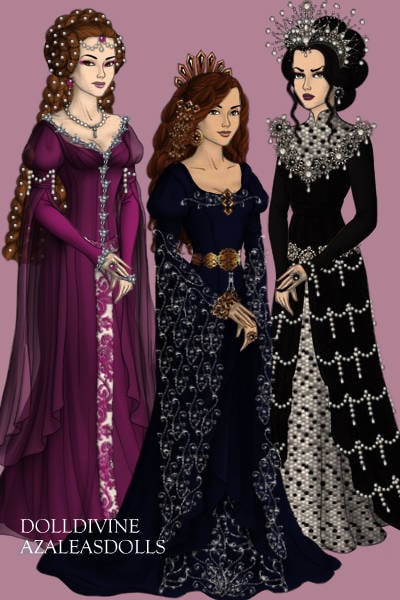 Regan, Cordelia and Goneril! ~ #Shakespeare #King #Lear #Bead #Gown #Si