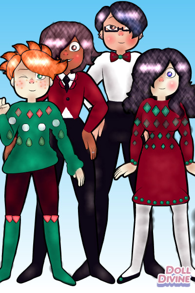 the Gang is Ready For Christmas ~ The whole gang! Harvey, Kaden, Melissa, 