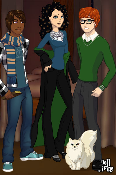 Harvey, Kaden, and Melissa at Hogwarts ~ ...And here's Melissa! I figure she'd pr