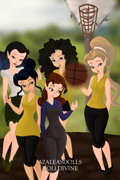 Shooting Hoops ~ After class the Hufflepuff gals stop by 