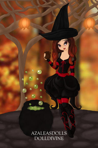 Wicked Witch ~ A witch at her cauldron. Happy Halloween