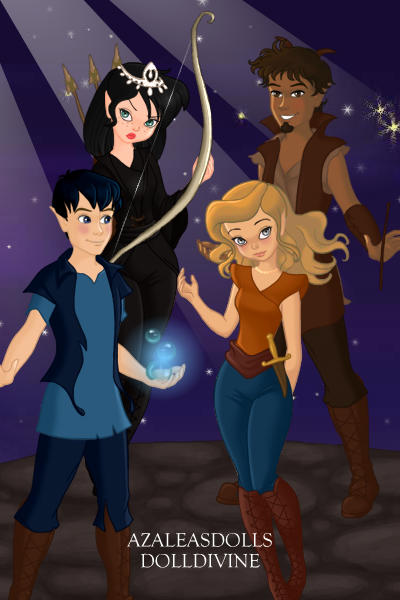 Percy Jackson, Annabeth Chase, Thalia Grace, and Grover 