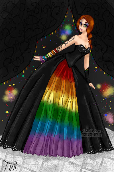 Even in the Darkness... Every Color Can  ~ Inspired by Bluesmooth. #Ballgown #Rainb