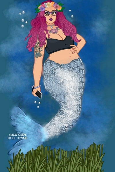 Hipster Mermaid ~ This mermaid is far from ~mainstream~. S